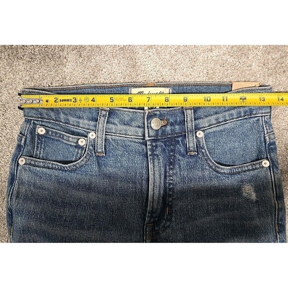 Madewell The Mid-Rise Perfect Vintage Jean Distressed Blue Women’s Size 23 NWT - Picture 8 of 12